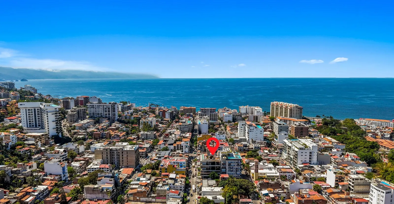 Aerial view of the neighborhood towards the sea