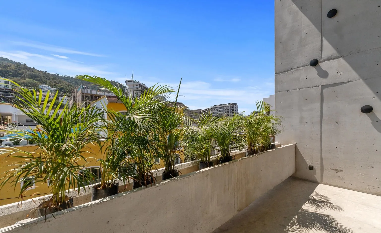 Private terrace with mountain view